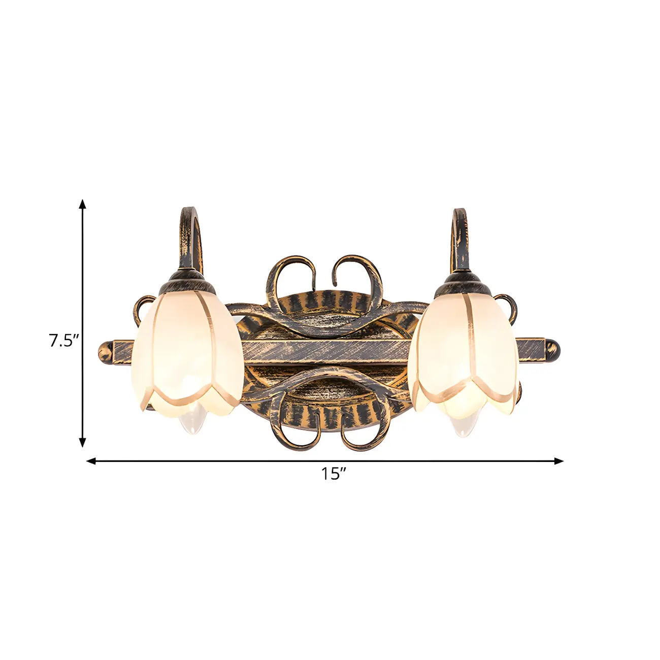 Antique Brass Flower Vanity Light for Bathroom Image - 7 | homeyfad
