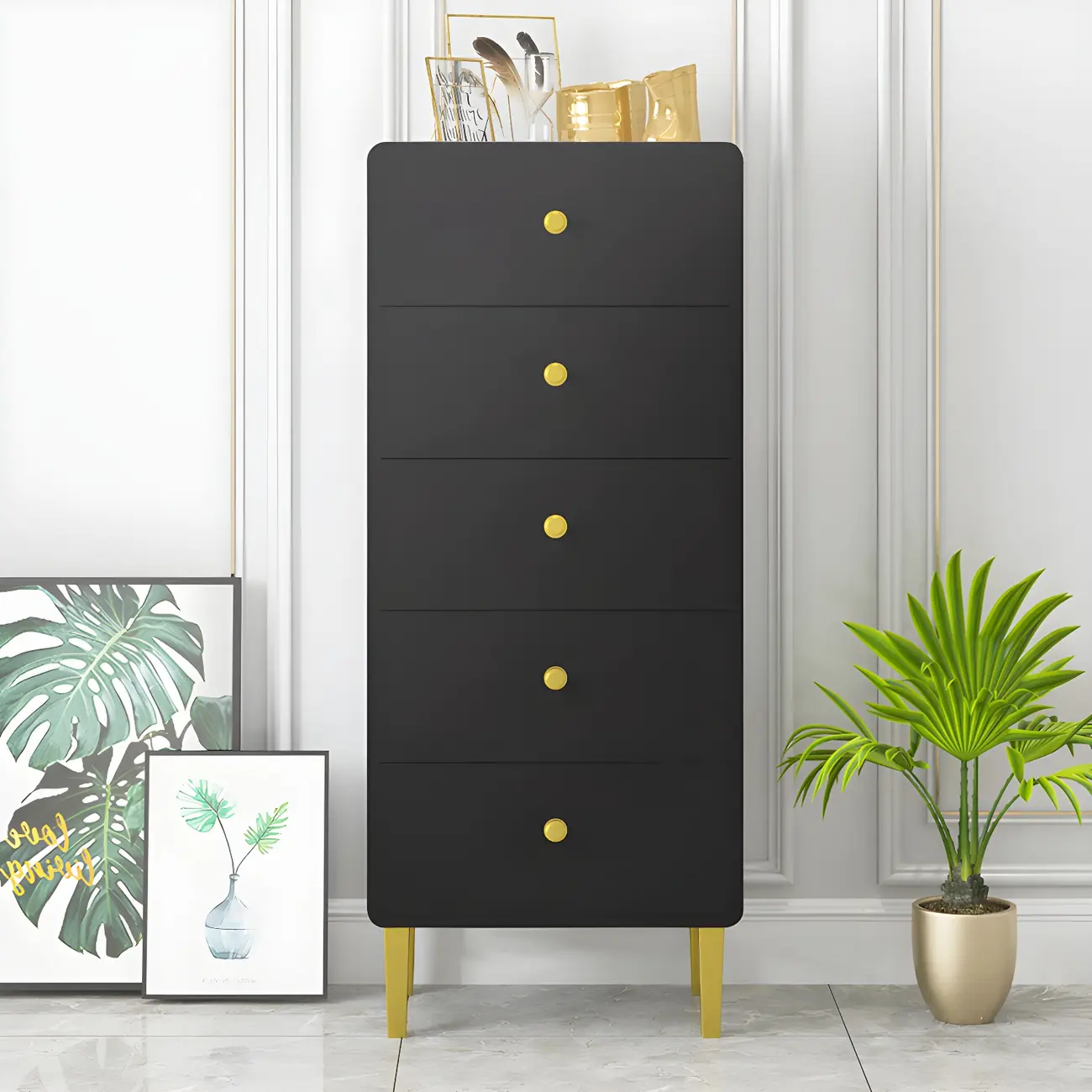 Elegant White Wooden Dressers with Metal Legs for Bedroom Image - 13 | homeyfad