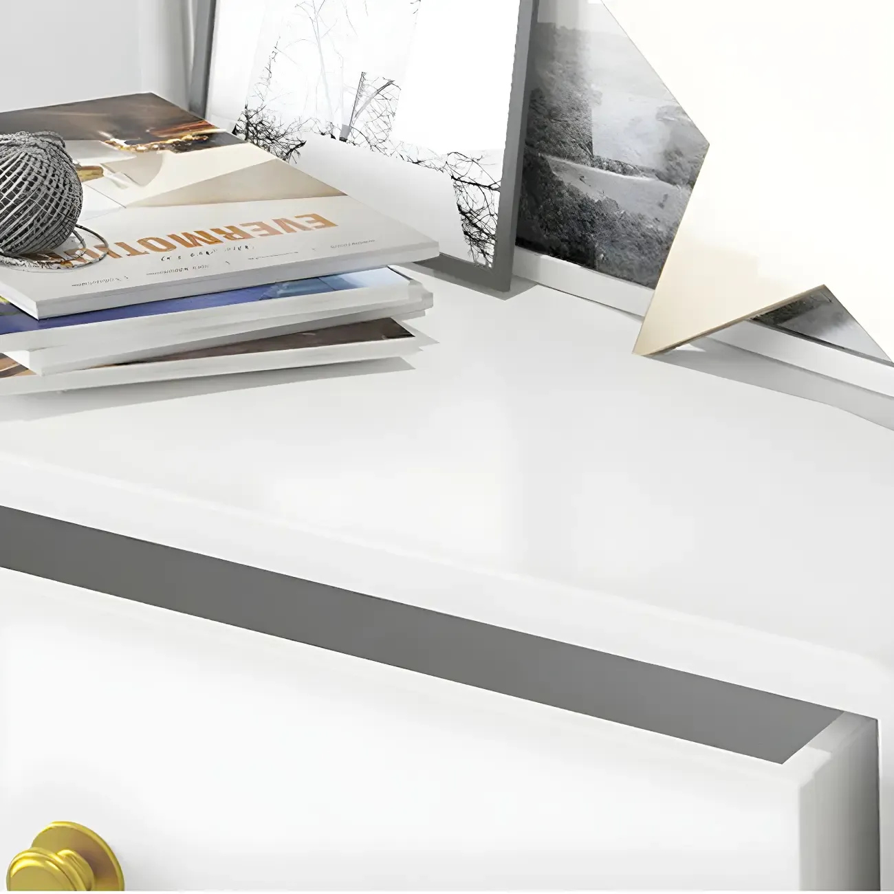 Elegant White Wooden Dressers with Metal Legs for Bedroom Image - 14