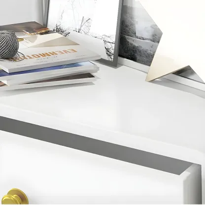 Elegant White Wooden Dressers with Metal Legs for Bedroom Image - 14