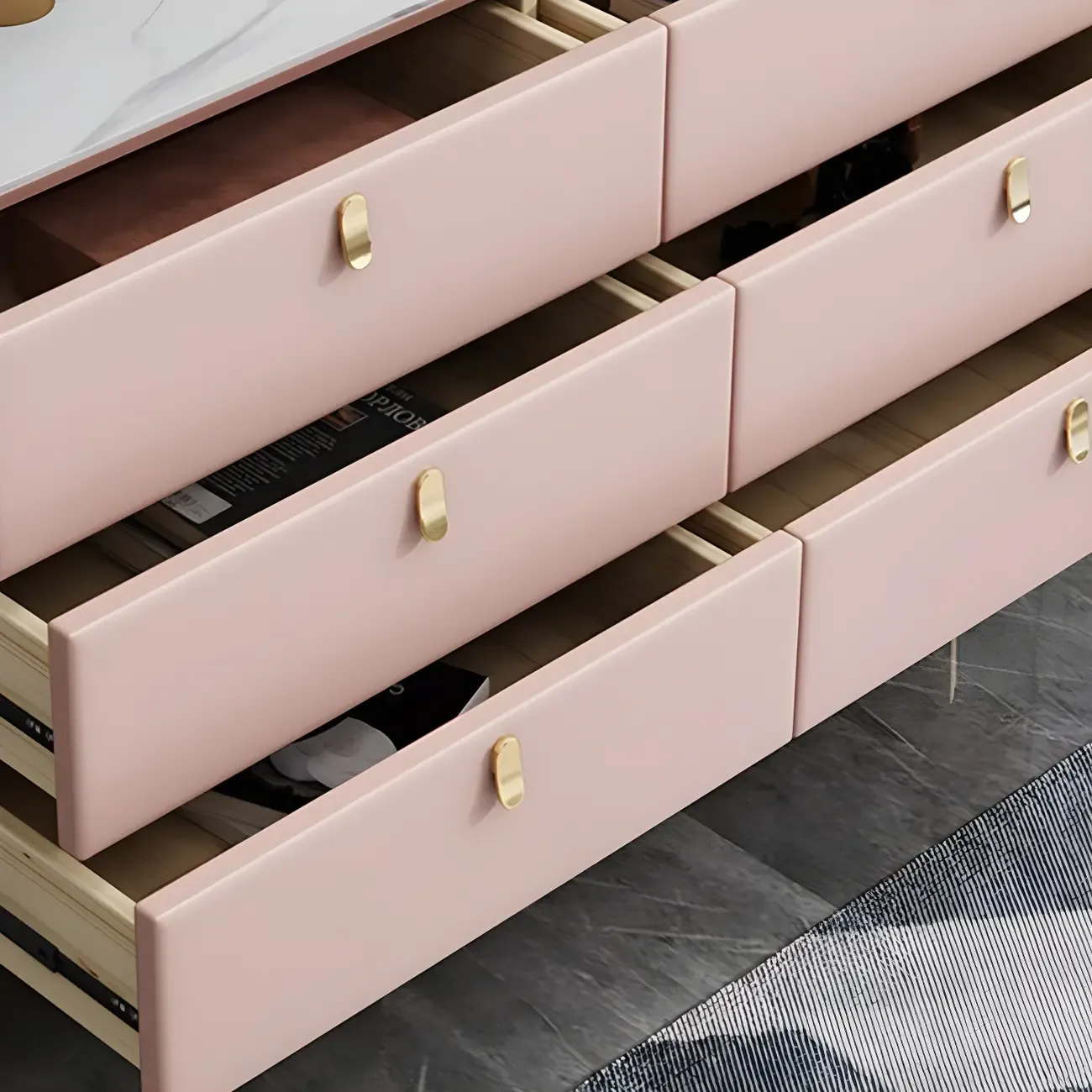 Modern Stone Dressers & Chests with Small Storage Image - 12