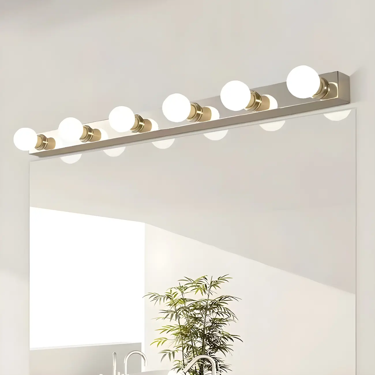 Modern Chrome Globe Bulb Bathroom Vanity Light Image - 1 | homeyfad