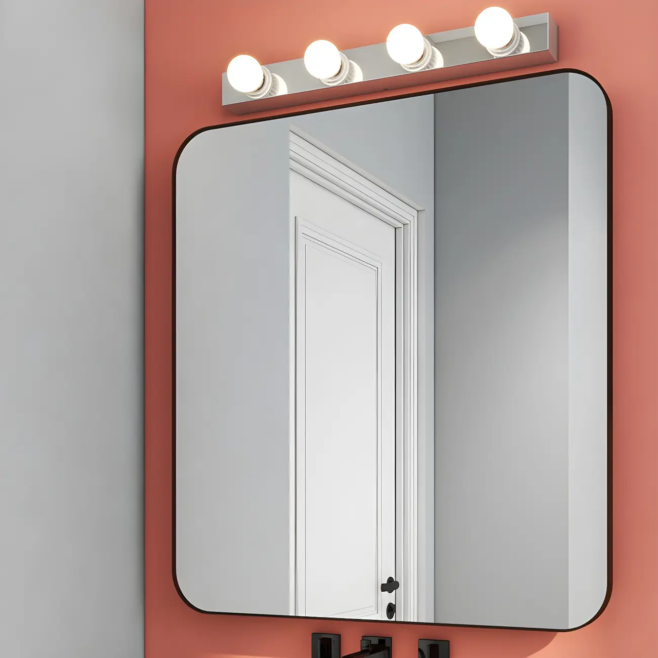 Modern Chrome Globe Bulb Bathroom Vanity Light Image - 4 | homeyfad