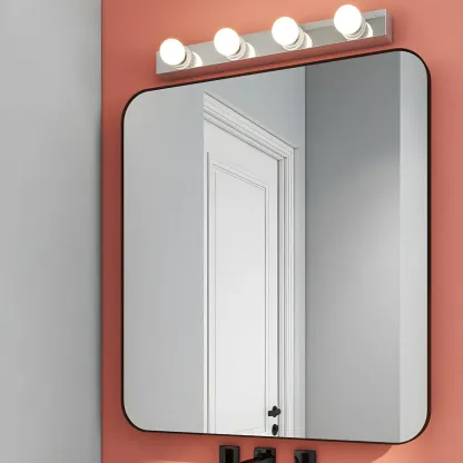 Modern Chrome Globe Bulb Bathroom Vanity Light Image - 4