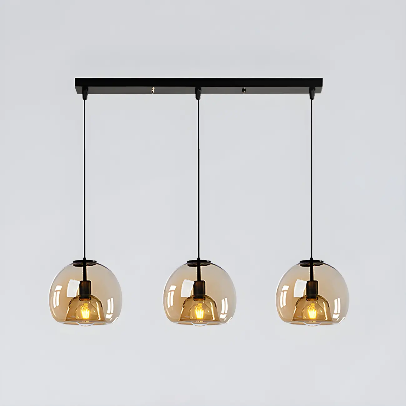 Modern Black Glass Globe Kitchen Pendant Light for Dining | homeyfad
