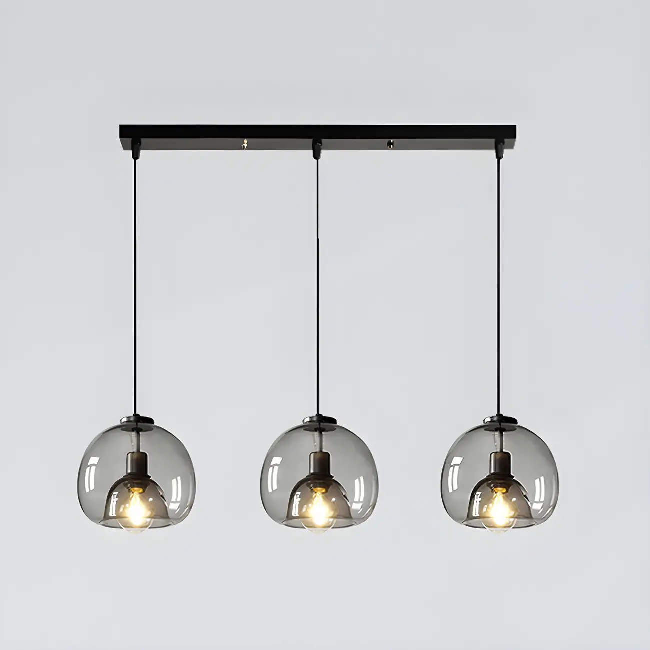 Modern Black Glass Globe Kitchen Pendant Light for Dining | homeyfad