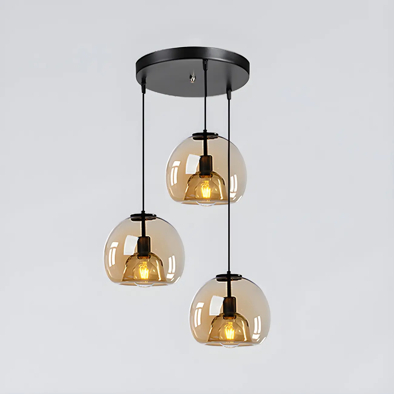 Modern Black Glass Globe Kitchen Pendant Light for Dining | homeyfad