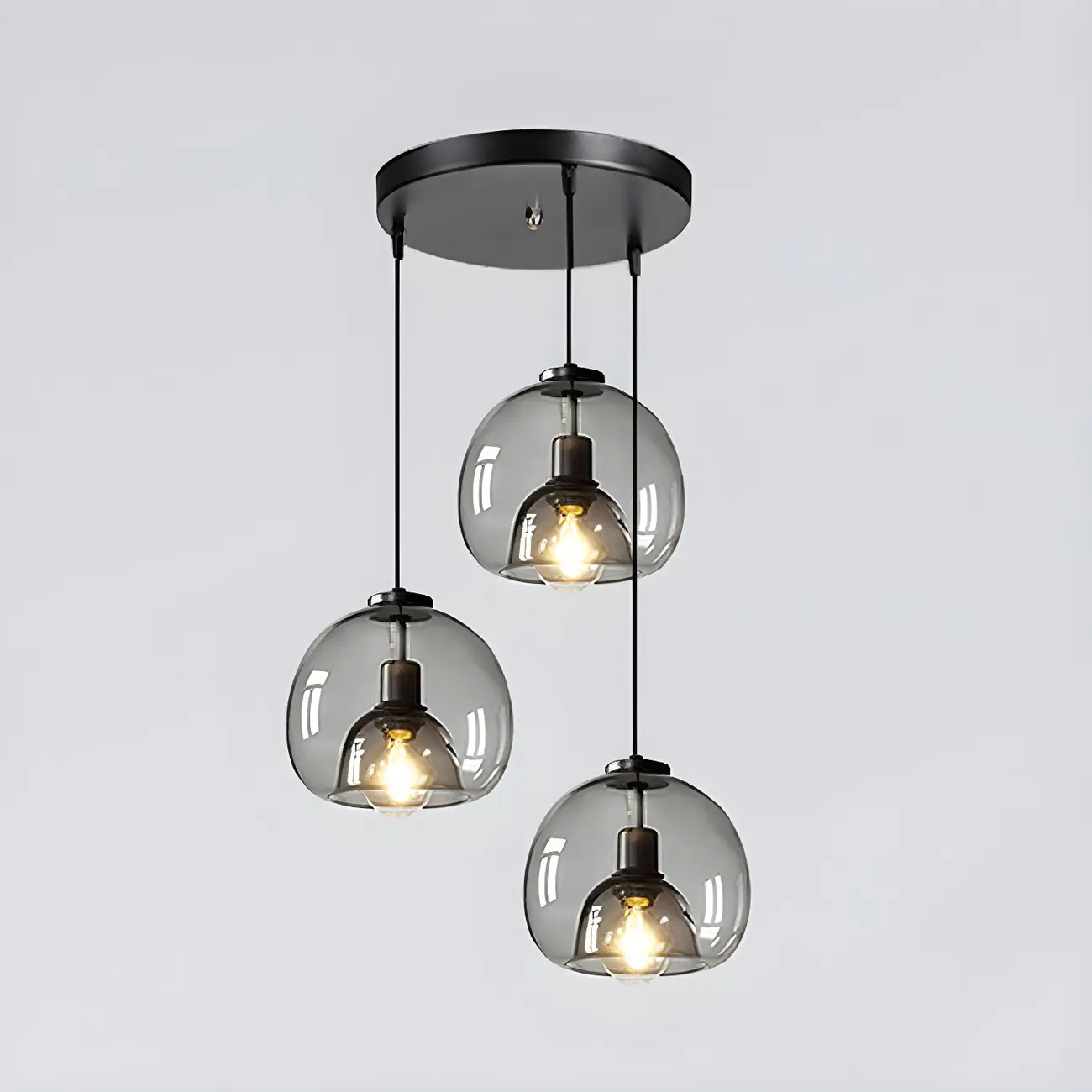 Modern Black Glass Globe Kitchen Pendant Light for Dining | homeyfad