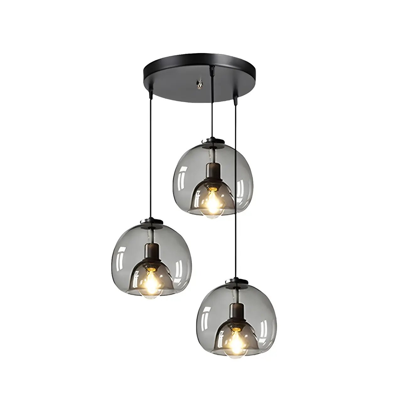 Modern Black Glass Globe Kitchen Pendant Light for Dining | homeyfad