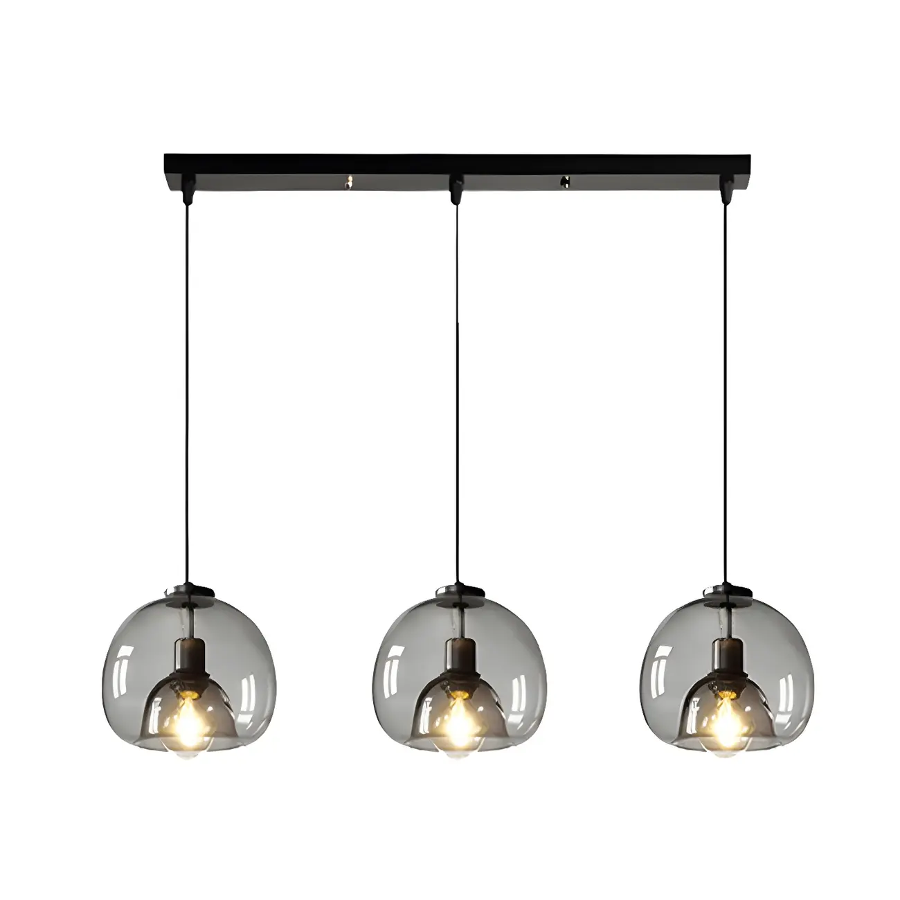 Modern Black Glass Globe Kitchen Pendant Light for Dining | homeyfad