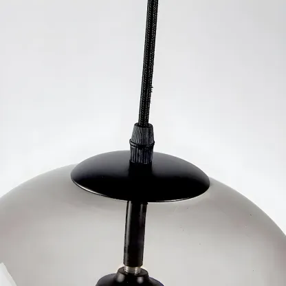 Modern Black Glass Globe Kitchen Pendant Light for Dining