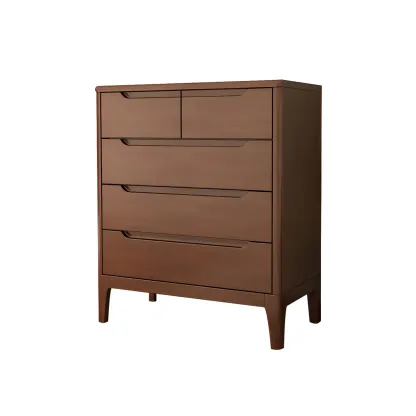 Stylish Natural Rubberwood Dressers & Chests with 6-Drawers Image - 14