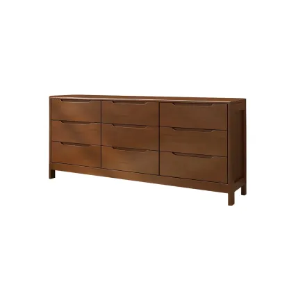 Stylish Natural Rubberwood Dressers & Chests with 6-Drawers Image - 17