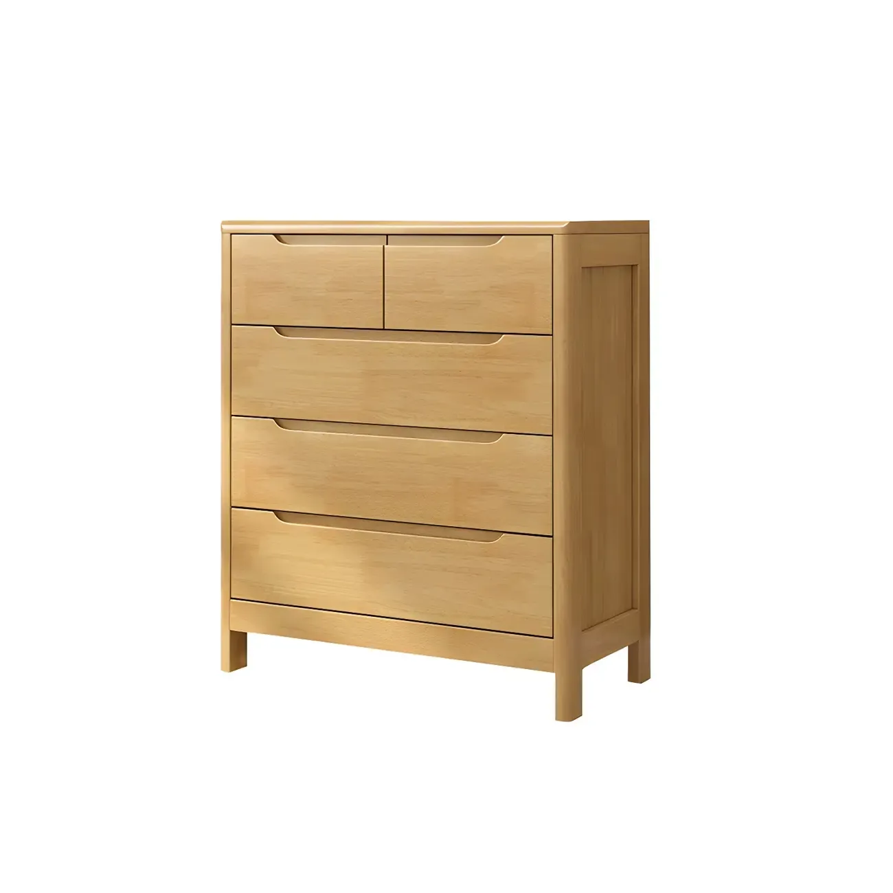 Stylish Natural Rubberwood Dressers & Chests with 6-Drawers Image - 18