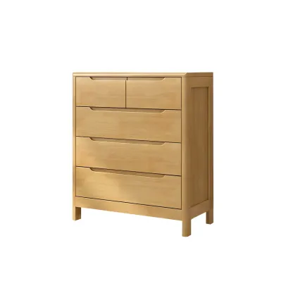 Stylish Natural Rubberwood Dressers & Chests with 6-Drawers Image - 18