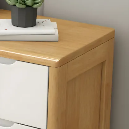 Stylish Natural Rubberwood Dressers & Chests with 6-Drawers Image - 9