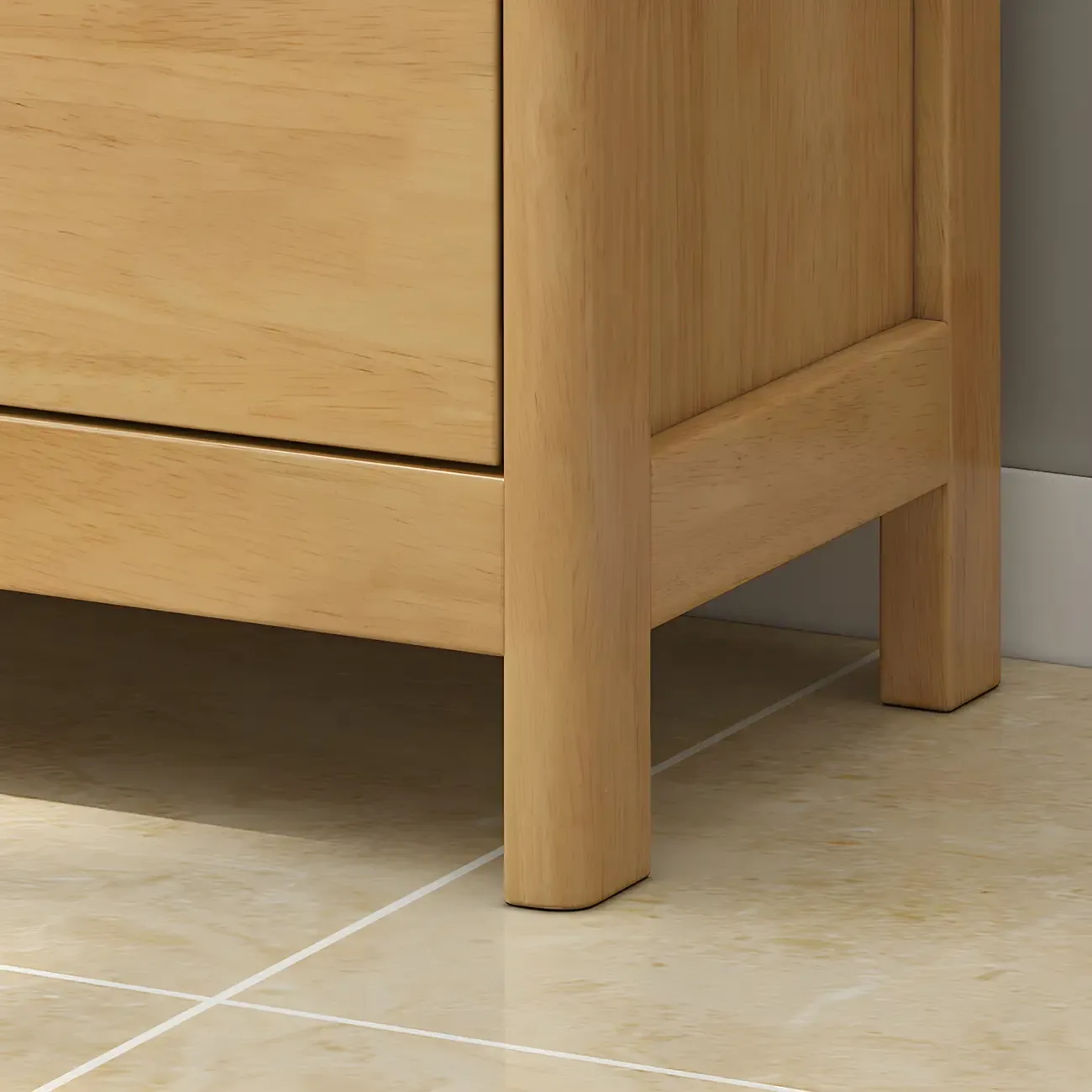 Stylish Natural Rubberwood Dressers & Chests with 6-Drawers Image - 10