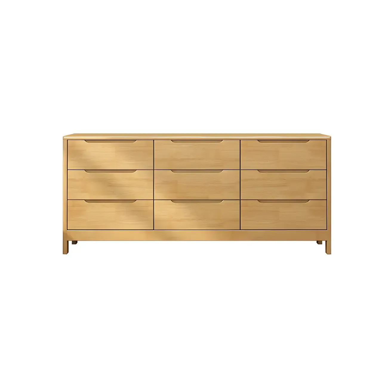 Stylish Natural Rubberwood Dressers & Chests with 6-Drawers Image - 20
