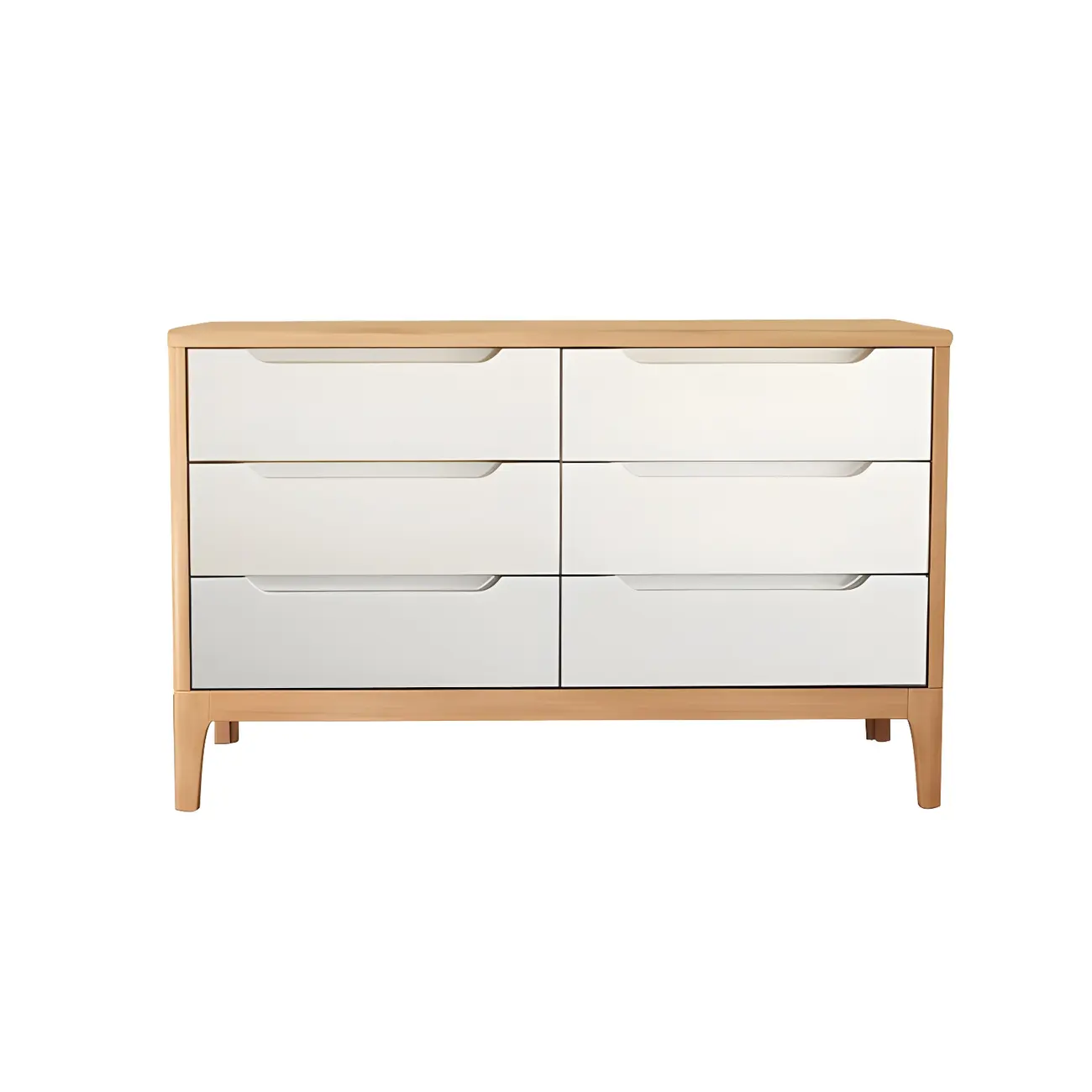 Stylish Natural Rubberwood Dressers & Chests with 6-Drawers Image - 2 | homeyfad