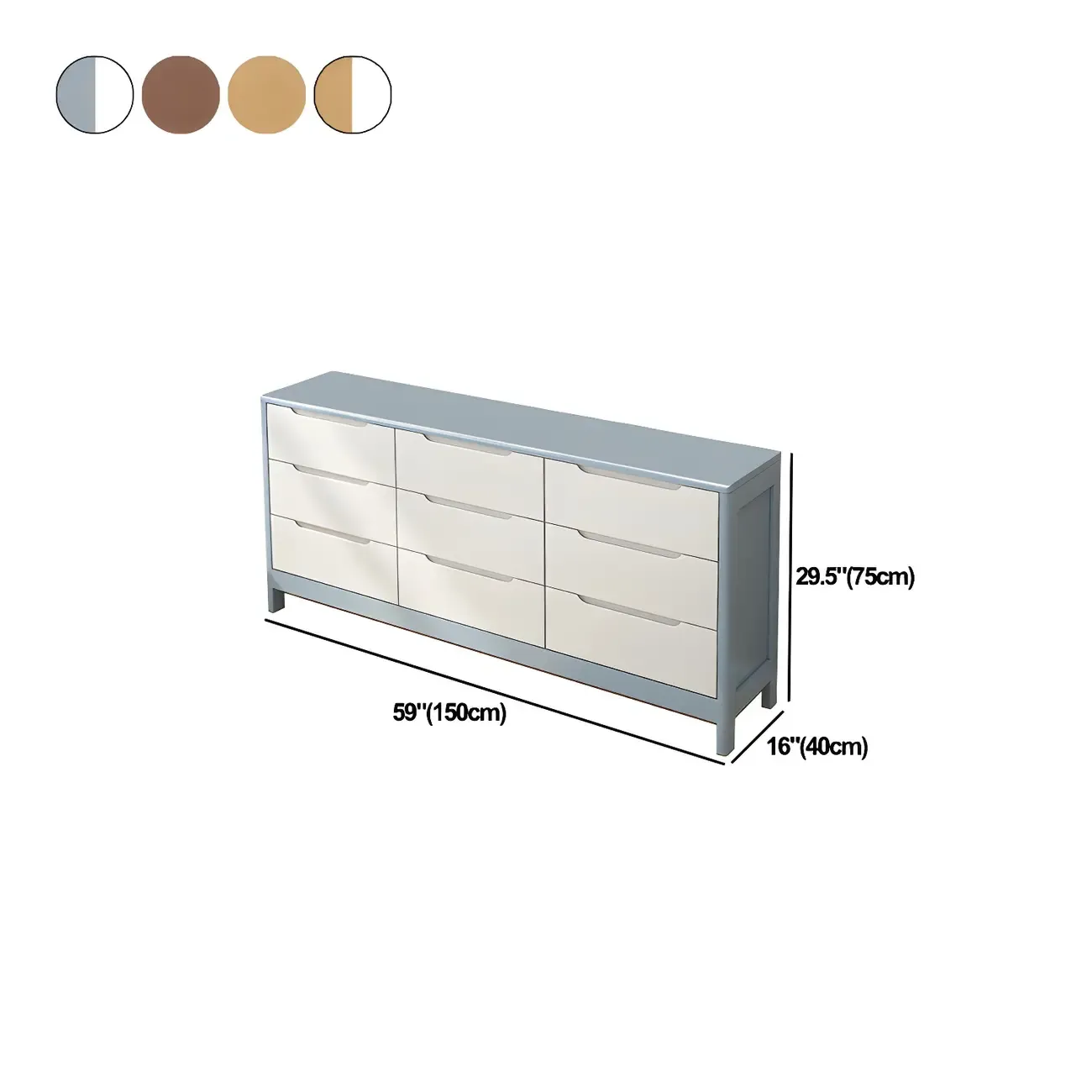 Stylish Natural Rubberwood Dressers & Chests with 6-Drawers Image - 25