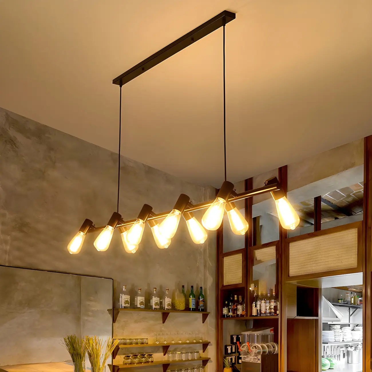 Industrial Black Multi-Light Cluster Pendant Light Image - 1 | homeyfad