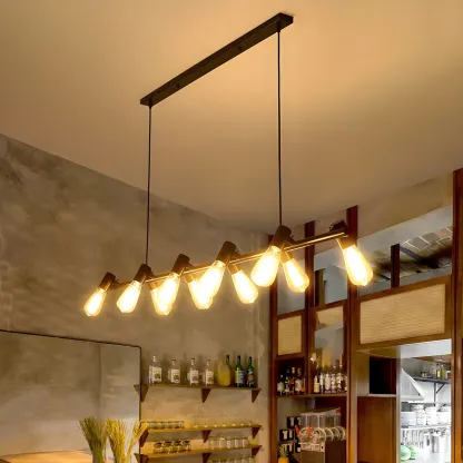 Industrial Black Multi-Light Cluster Pendant Light Image - 1