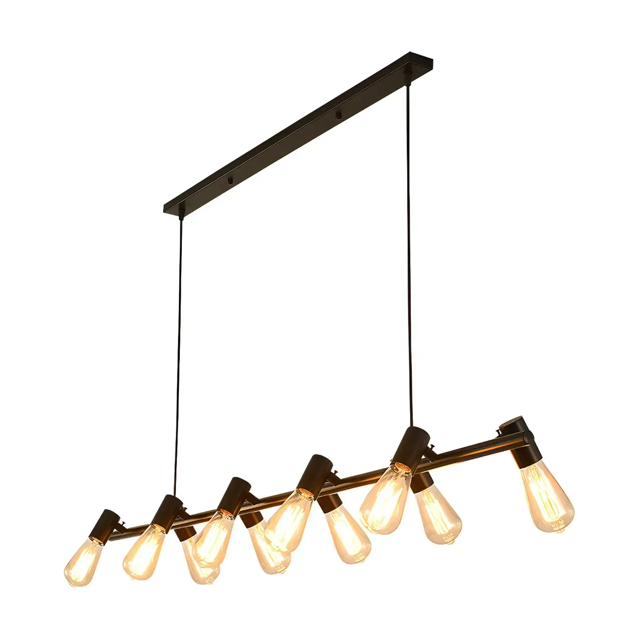 Industrial Black Multi-Light Cluster Pendant Light Image - 6