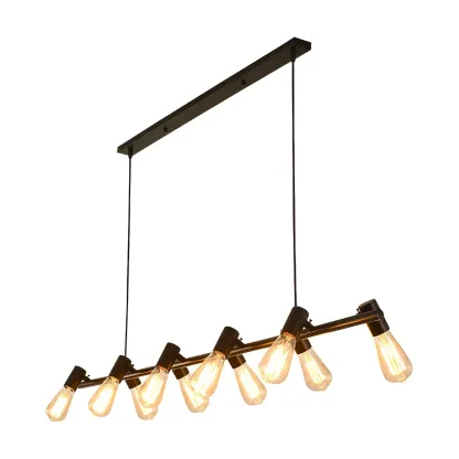 Industrial Black Multi-Light Cluster Pendant Light Image - 6