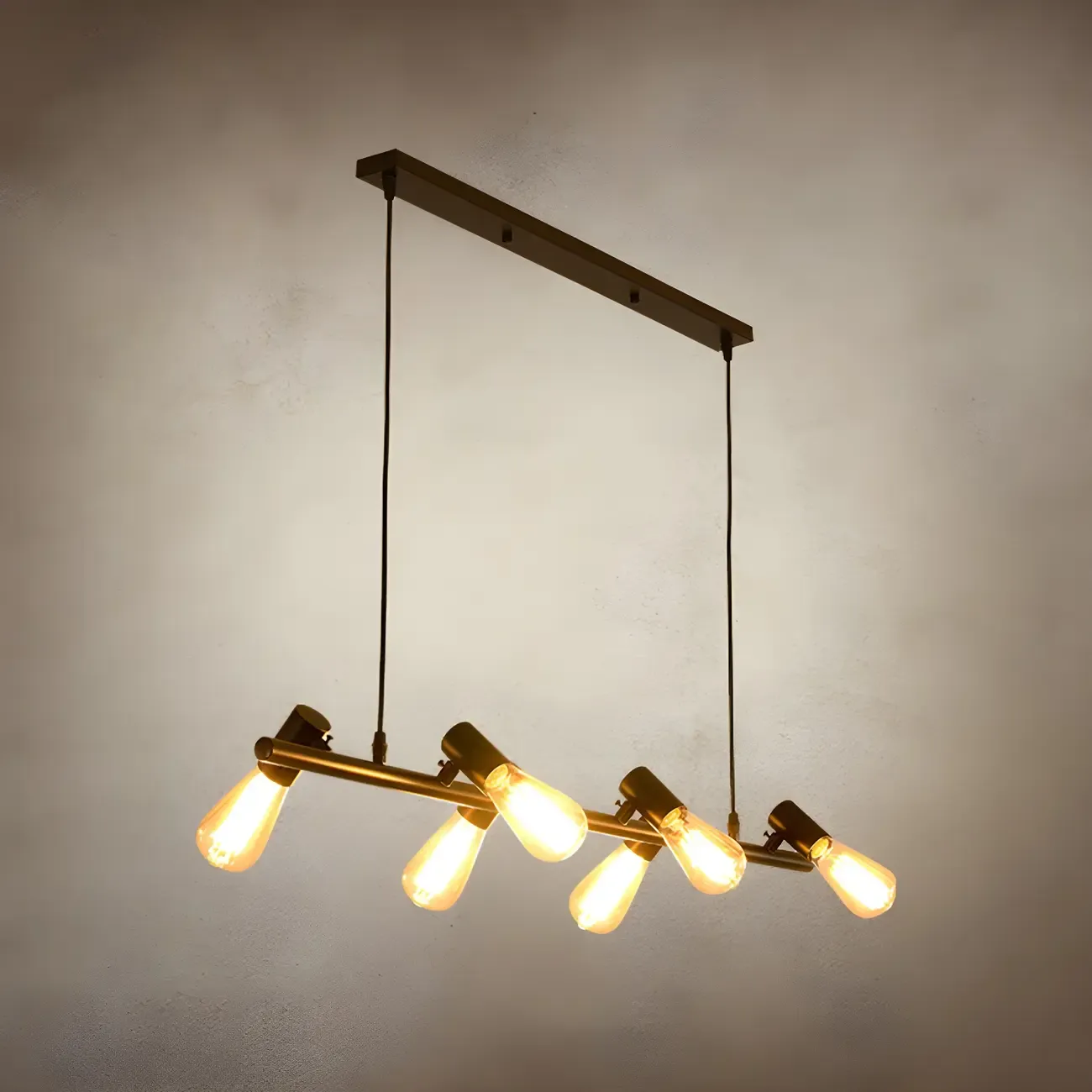 Industrial Black Multi-Light Cluster Pendant Light Image - 7