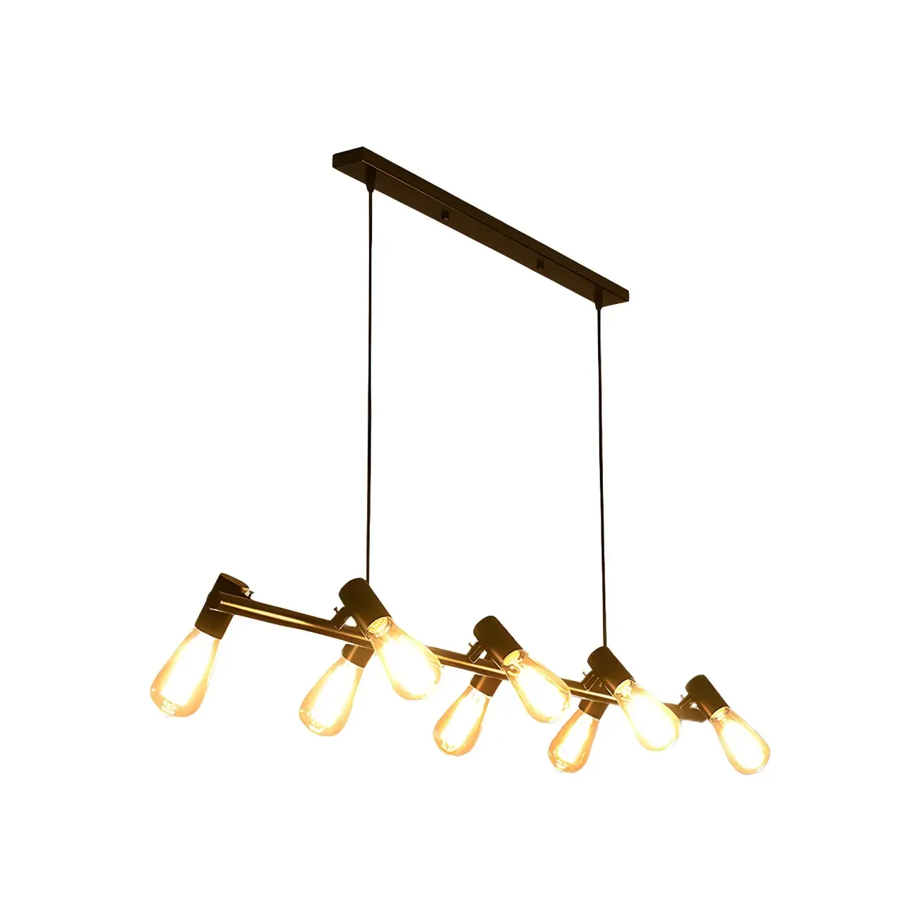 Industrial Black Multi-Light Cluster Pendant Light Image - 9