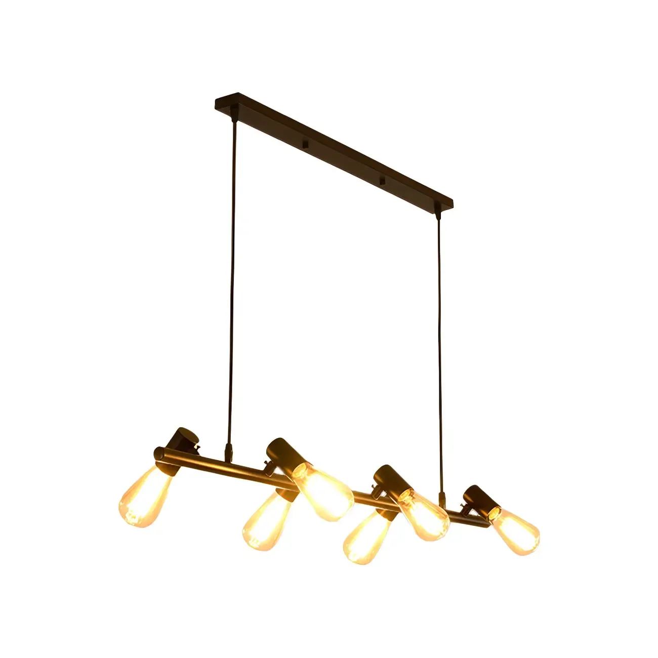 Industrial Black Multi-Light Cluster Pendant Light Image - 10