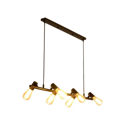 Industrial Black Multi-Light Cluster Pendant Light Image - 10