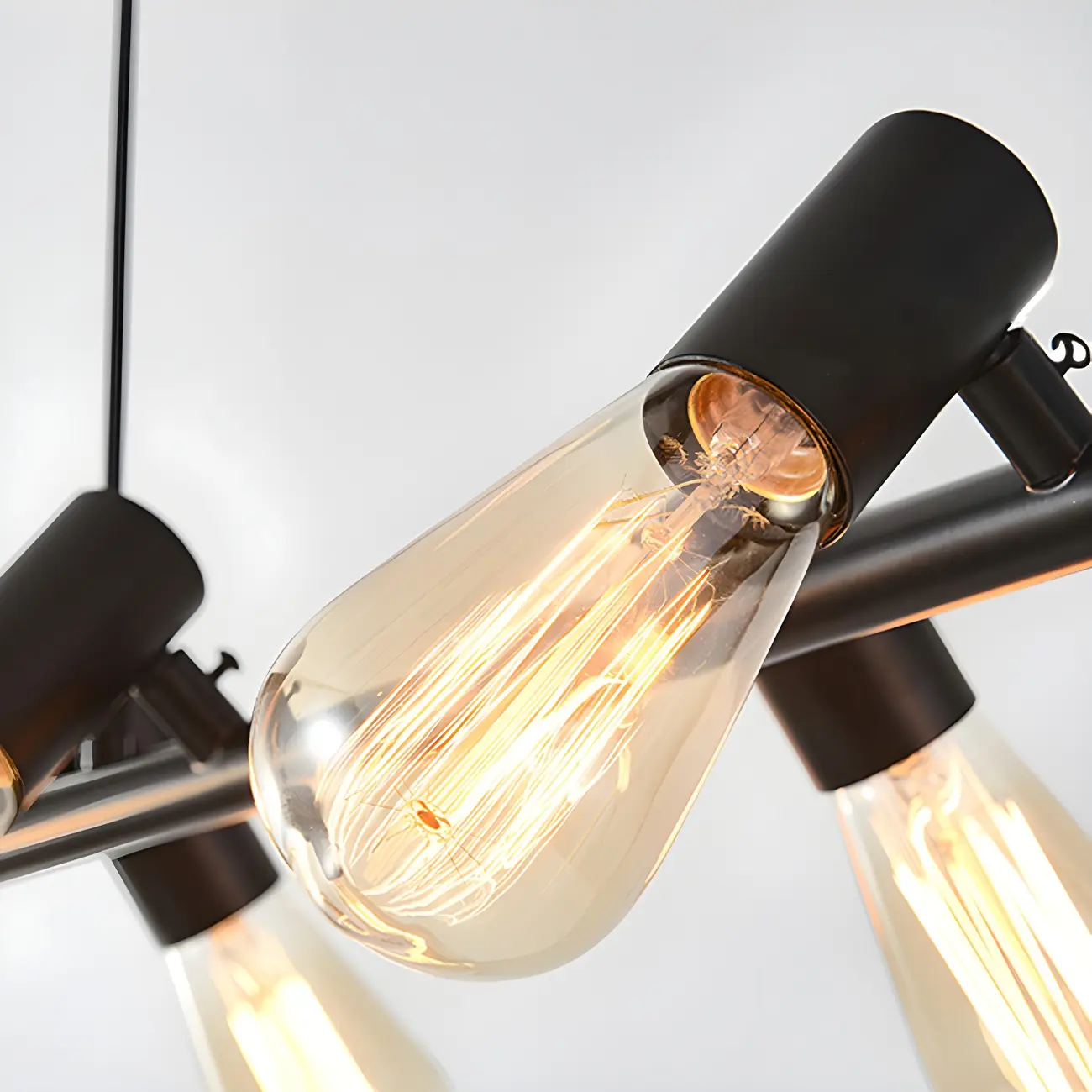 Industrial Black Multi-Light Cluster Pendant Light Image - 12 | homeyfad