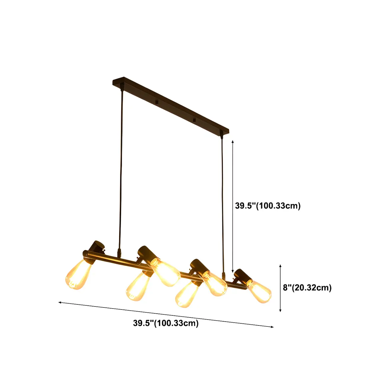 Industrial Black Multi-Light Cluster Pendant Light #size | homeyfad