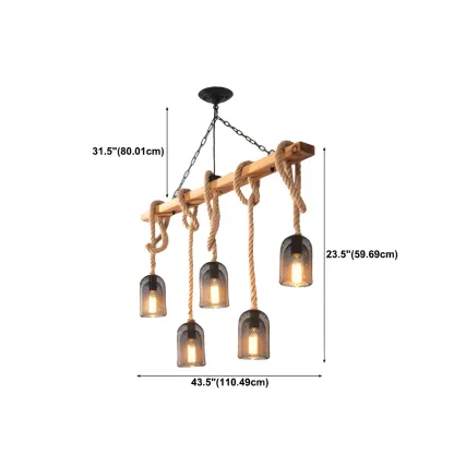 Industrial Bottle Pendant Light with Rope Decor  Image - 20