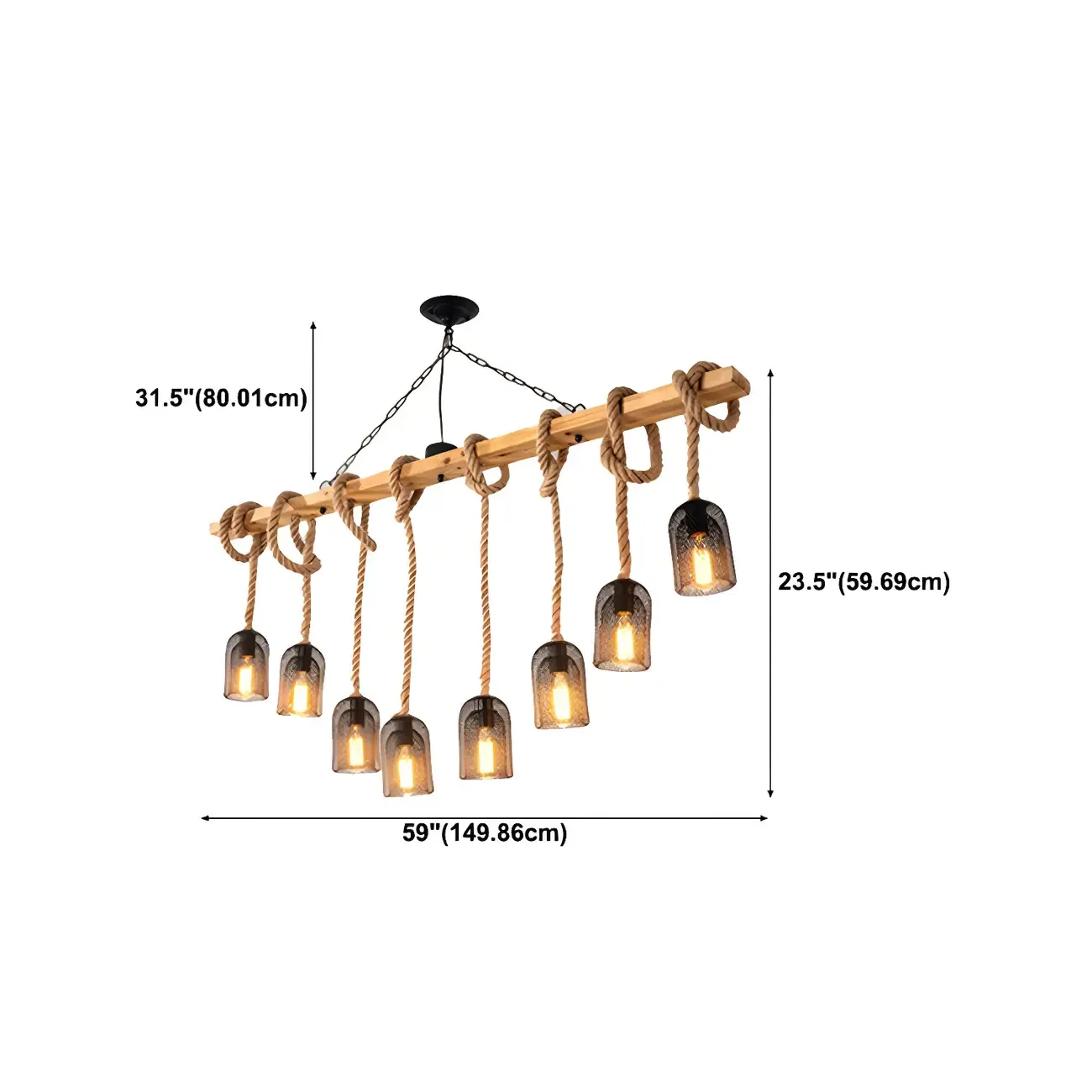 Industrial Bottle Pendant Light with Rope Decor  Image - 22