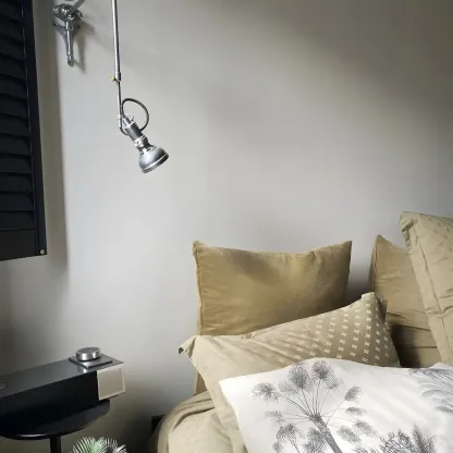 Modern Silver Geometric Wall Light with Adjustable Arm Image - 3