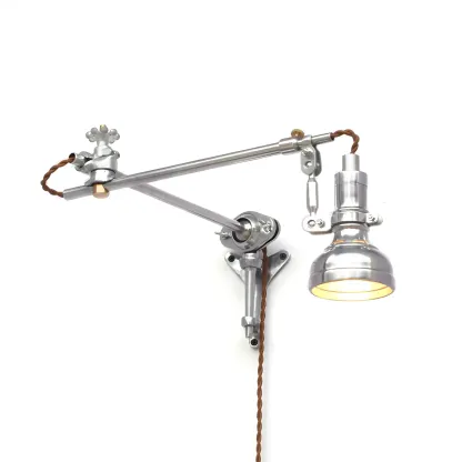 Modern Silver Geometric Wall Light with Adjustable Arm Image - 6