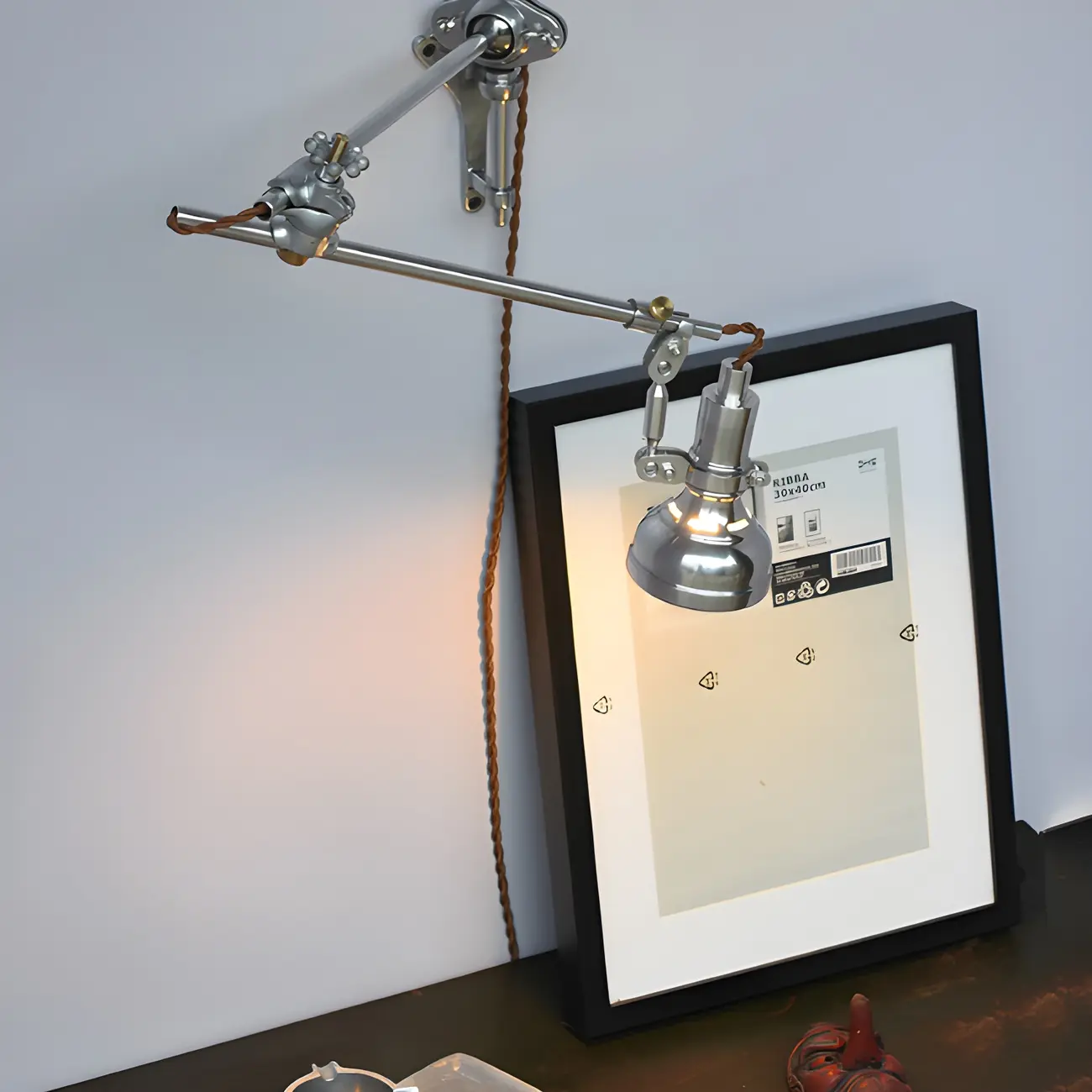 Modern Silver Geometric Wall Light with Adjustable Arm Image - 9 | homeyfad