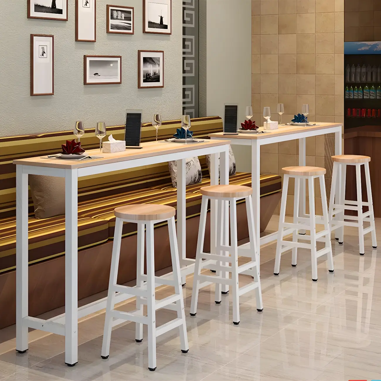 Elegant Wood Brown Counter Height Bar Table Set for 4 Image - 2 | homeyfad