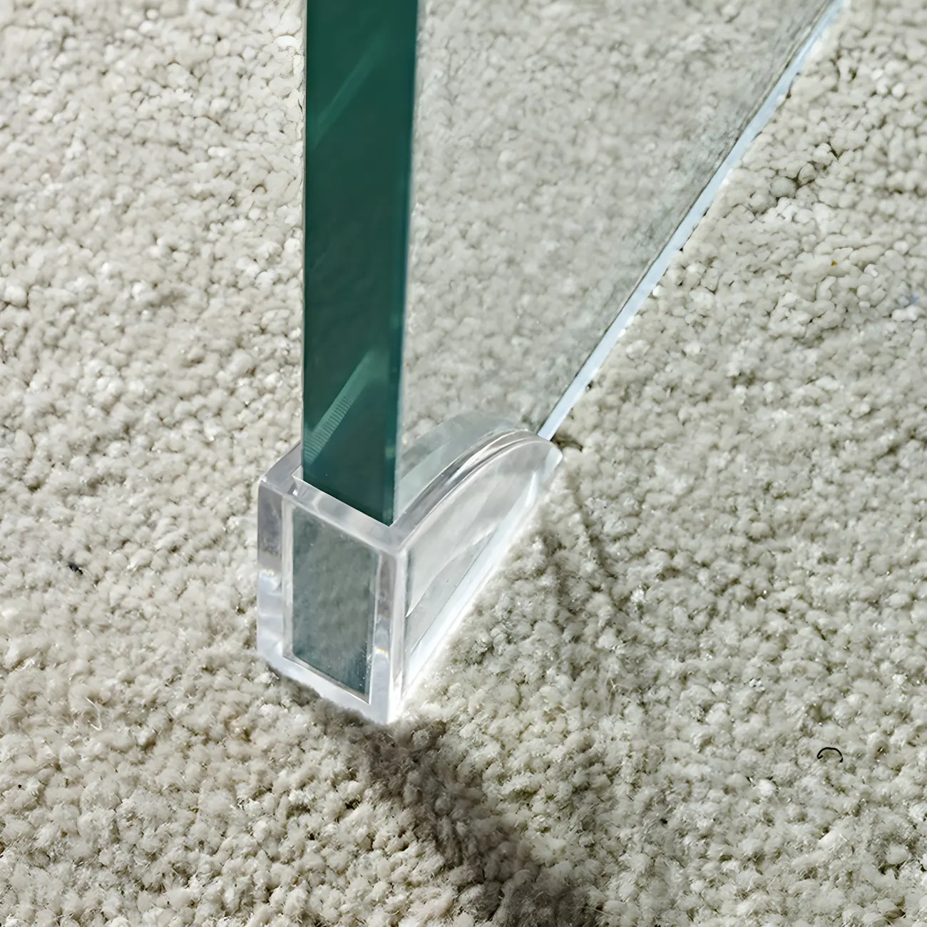 Stylish Clear Glass Nightstand with Open Shelf  Image - 17 | homeyfad