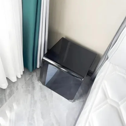 Stylish Clear Glass Nightstand with Open Shelf  Image - 21