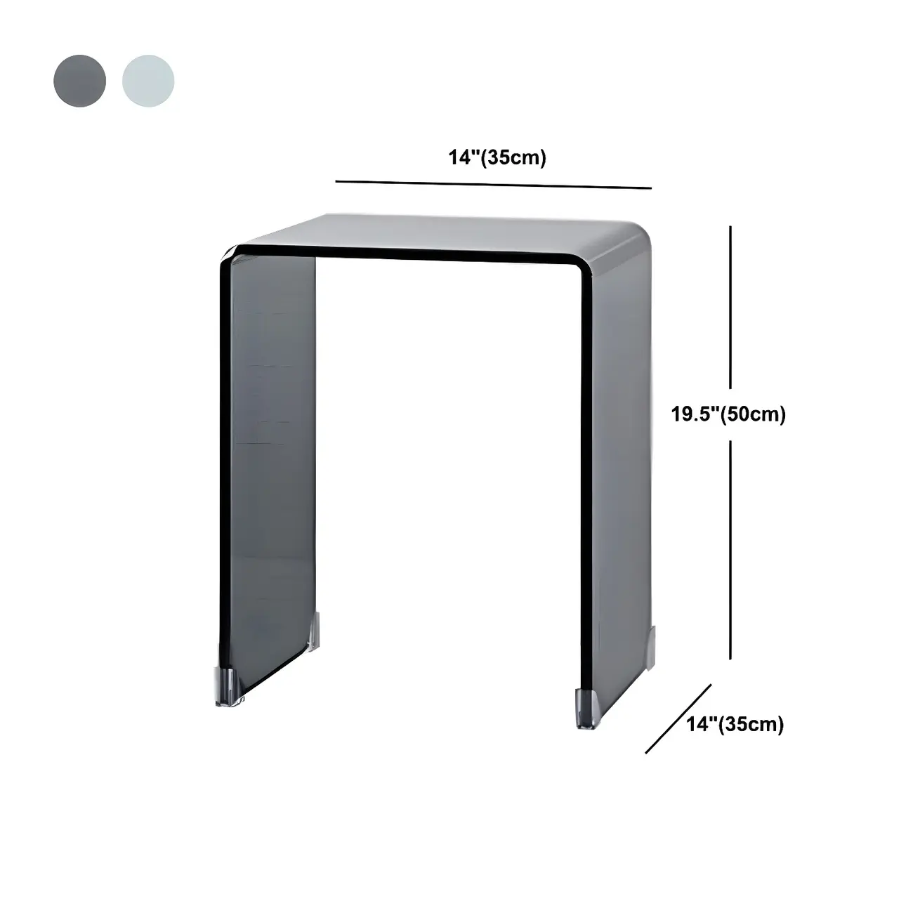 Stylish Clear Glass Nightstand with Open Shelf  Image - 26 | homeyfad