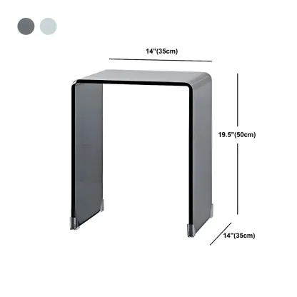 Stylish Clear Glass Nightstand with Open Shelf  Image - 26