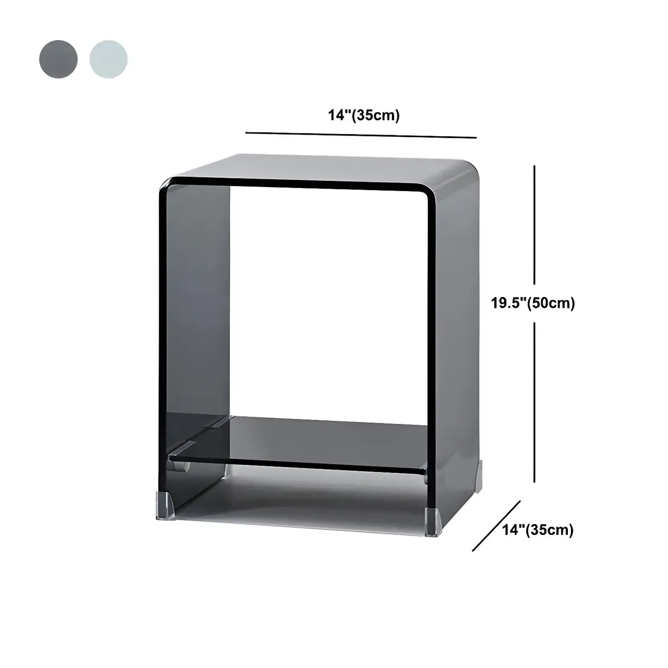 Stylish Clear Glass Nightstand with Open Shelf  Image - 27