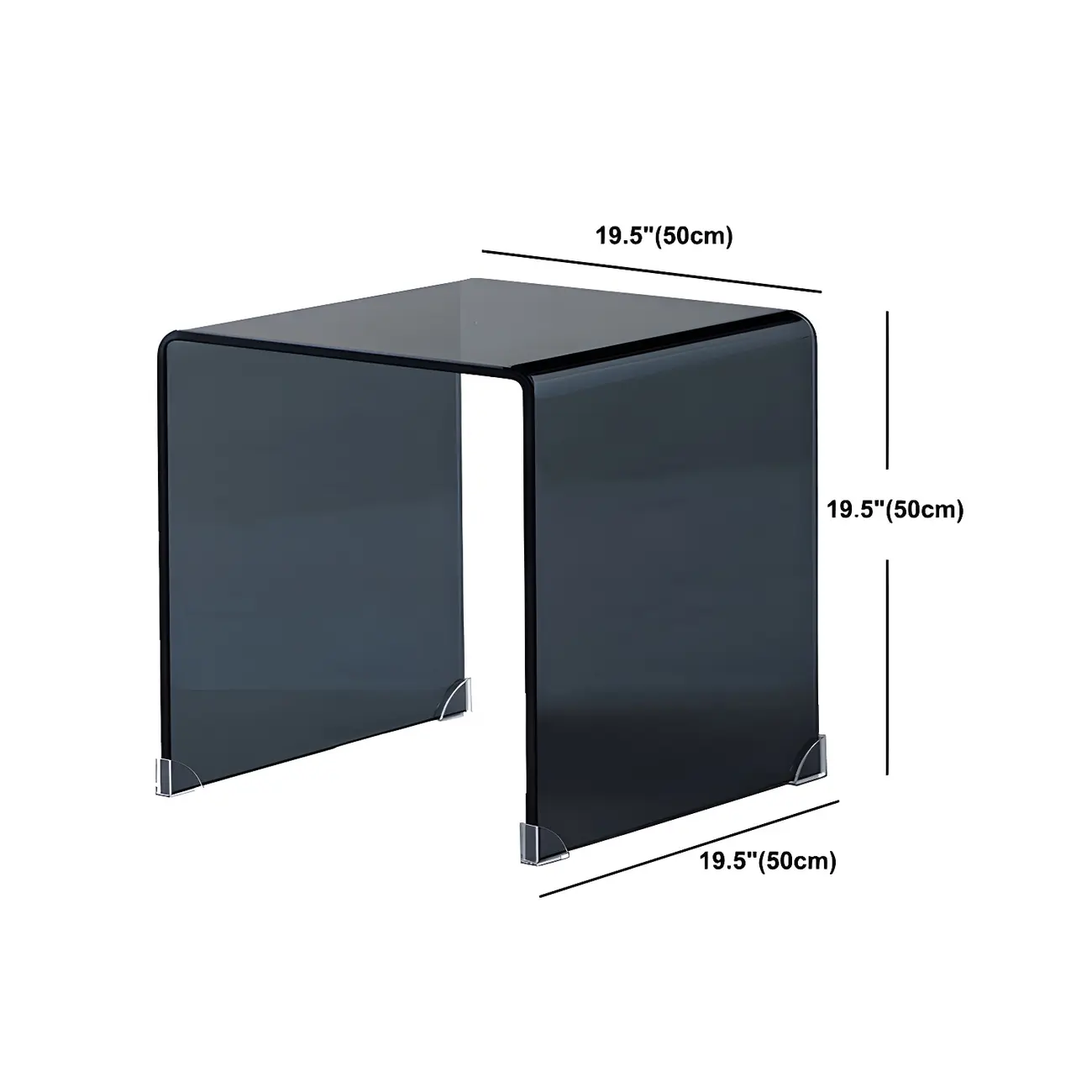 Stylish Clear Glass Nightstand with Open Shelf  Image - 28 | homeyfad