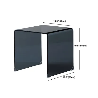 Stylish Clear Glass Nightstand with Open Shelf  Image - 28