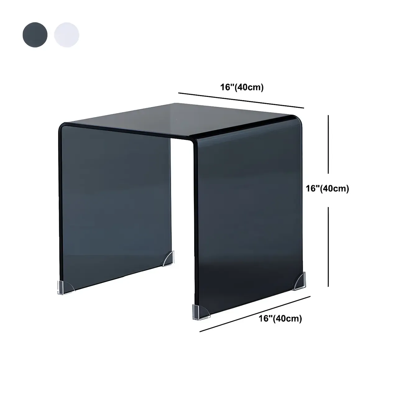 Stylish Clear Glass Nightstand with Open Shelf  Image - 29