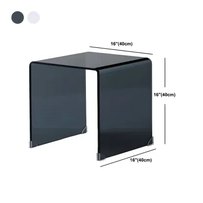 Stylish Clear Glass Nightstand with Open Shelf  Image - 29