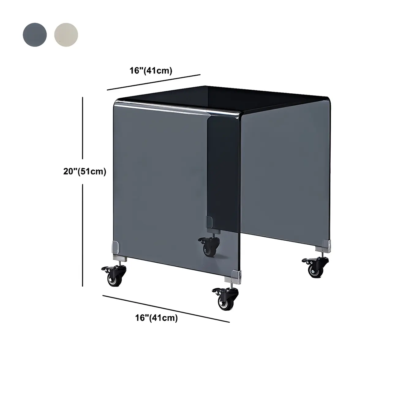 Stylish Clear Glass Nightstand with Open Shelf  Image - 30 | homeyfad